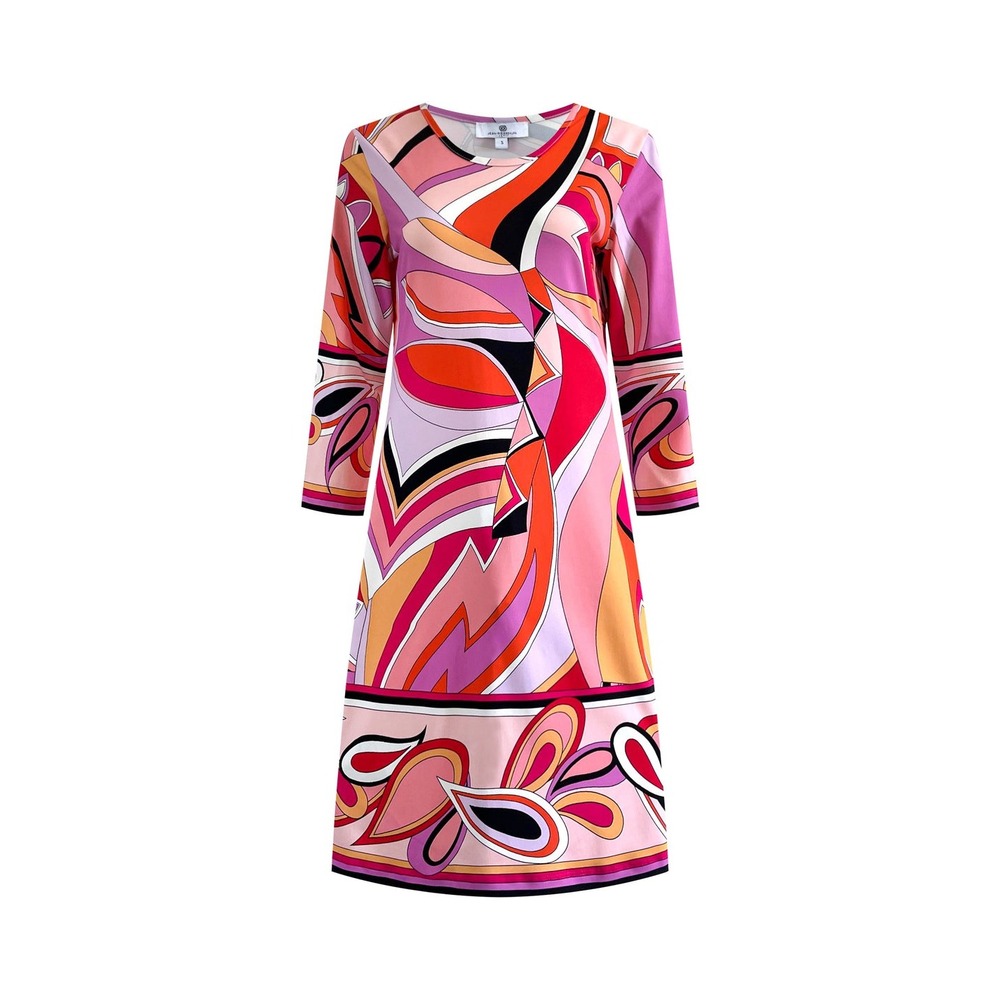 Jean-Pierre Klifa Paris Geometric‎ Print Dress Pink Orange Size XS Designer